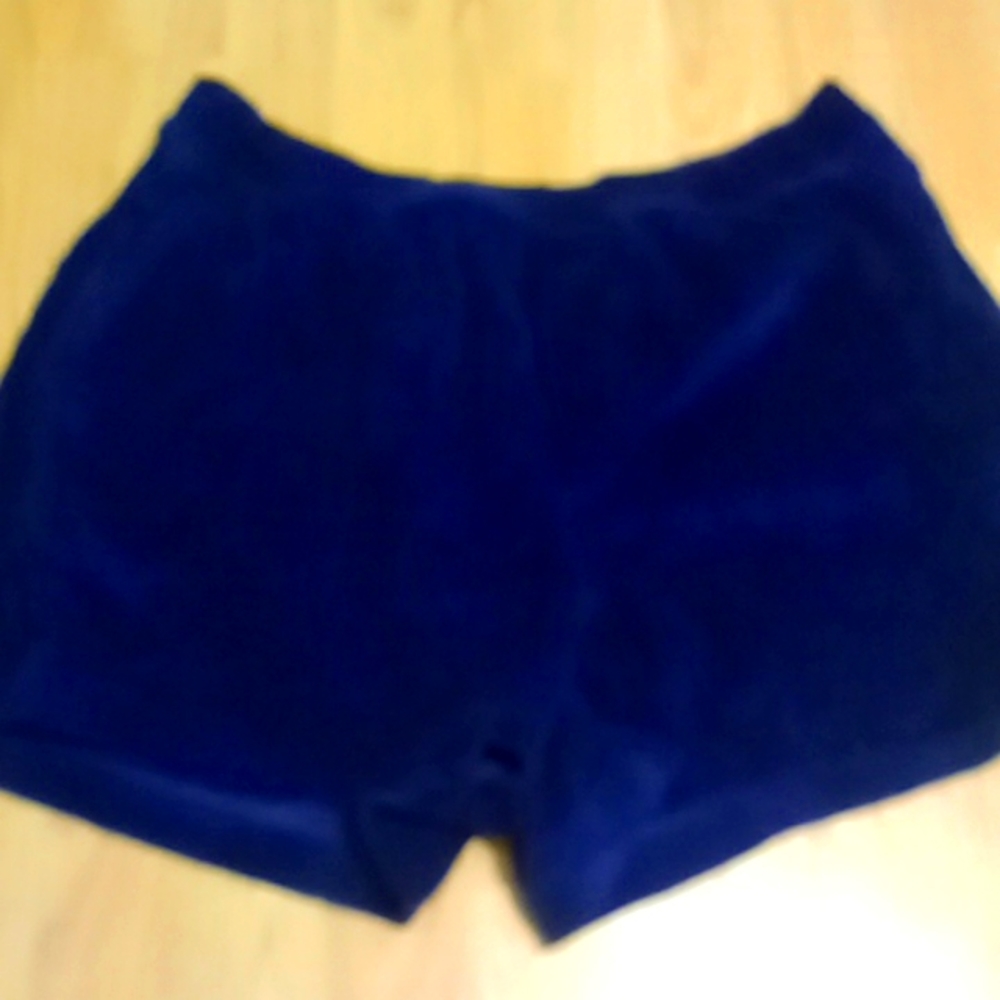 Navy blue velvet aerie shorts, size large, women